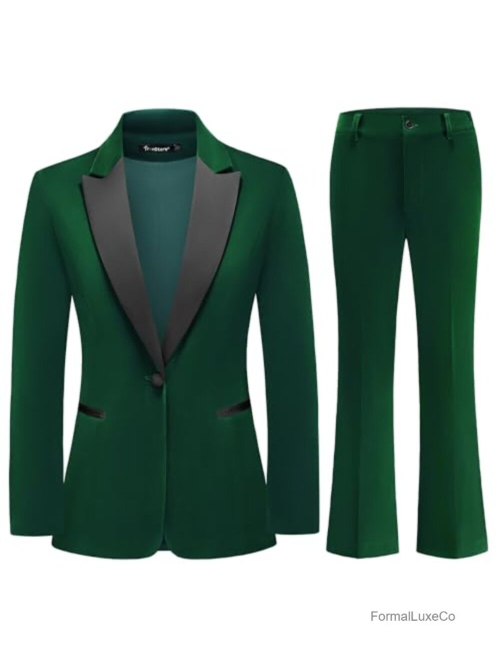 Women's 2 Piece Velvet Blazer Pants Suit Formal